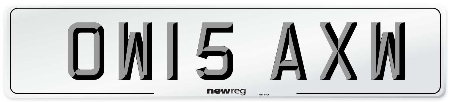 OW15 AXW Number Plate from New Reg